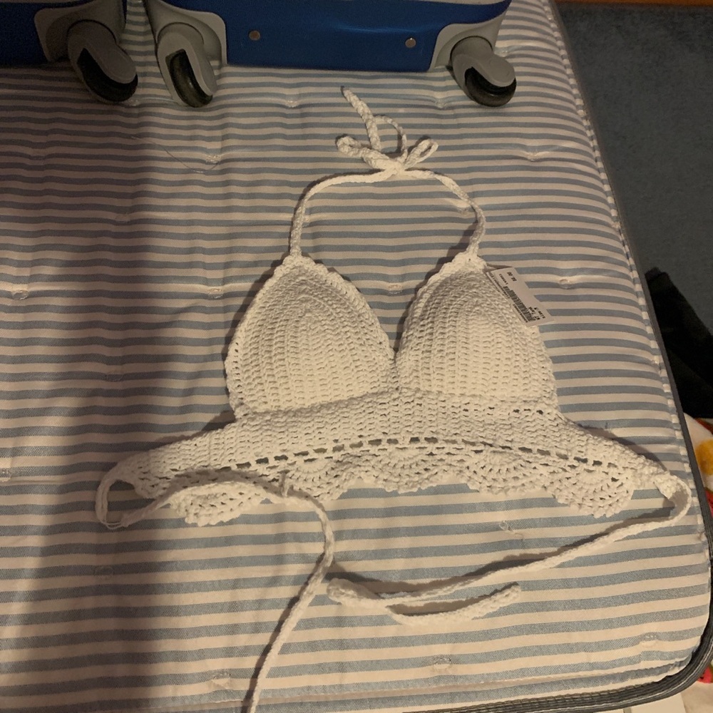white crochet tank top
